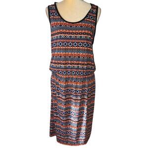 Lula Roe Sleeveless Tank Summer Dress Aztec Elastic Waist Plus Size 2X